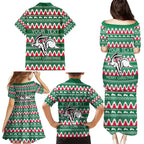Personalised Rabbitohs Rugby Family Matching Puletasi Dress and Hawaiian Shirt Christmas Simple Vibe 2023 LT9
