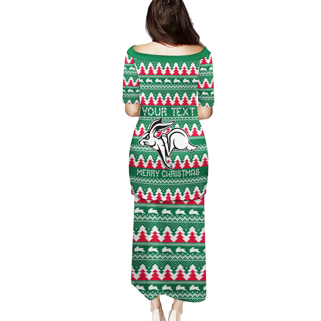 Personalised Rabbitohs Rugby Family Matching Puletasi Dress and Hawaiian Shirt Christmas Simple Vibe 2023 LT9