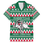 Personalised Rabbitohs Rugby Family Matching Short Sleeve Bodycon Dress and Hawaiian Shirt Christmas Simple Vibe 2023 LT9