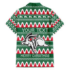 Personalised Rabbitohs Rugby Family Matching Short Sleeve Bodycon Dress and Hawaiian Shirt Christmas Simple Vibe 2023 LT9