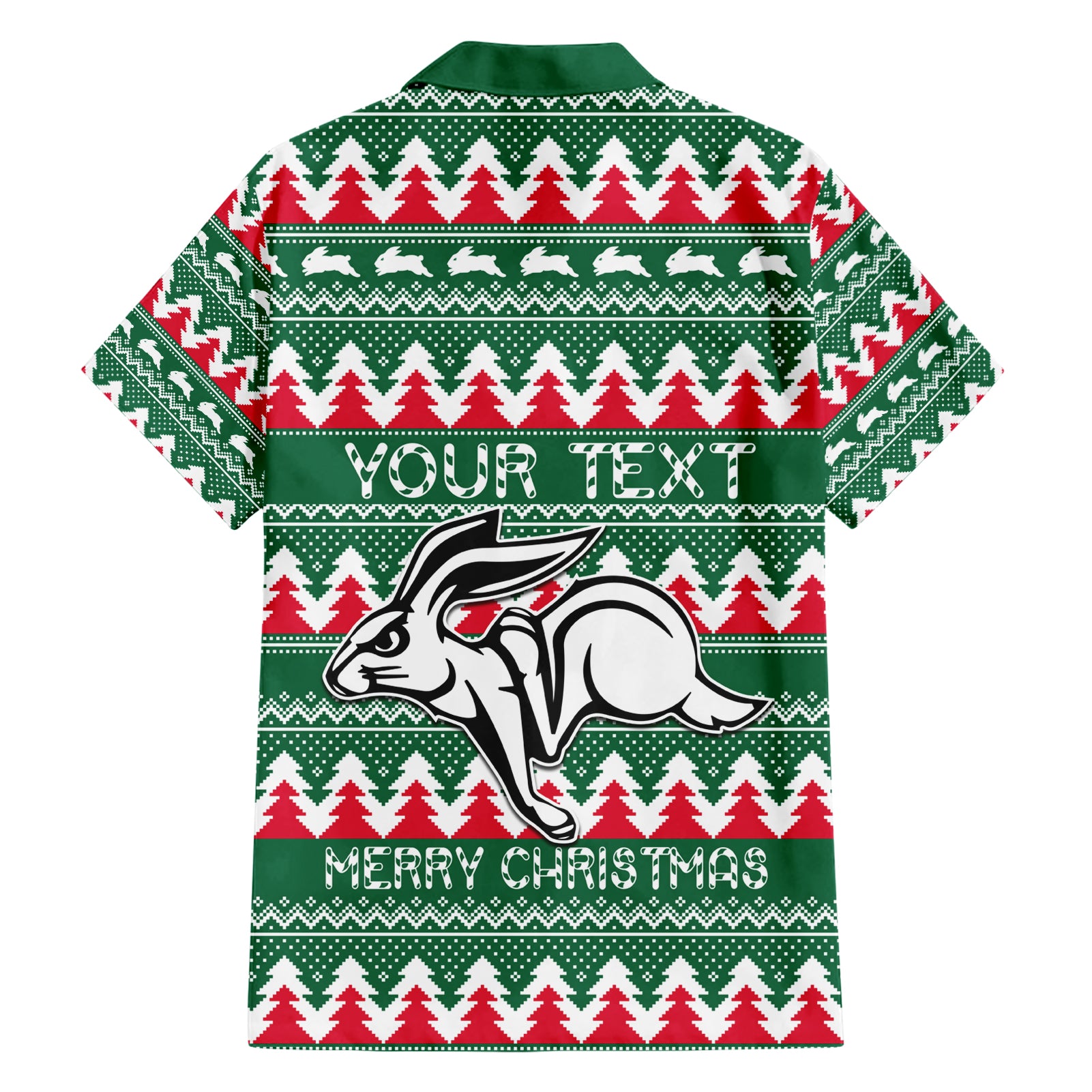 Personalised Rabbitohs Rugby Family Matching Short Sleeve Bodycon Dress and Hawaiian Shirt Christmas Simple Vibe 2023 LT9