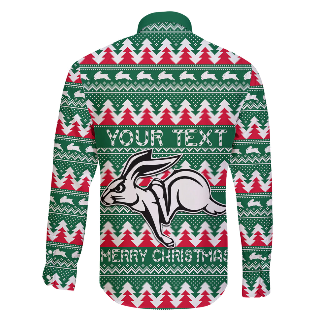 Personalised Rabbitohs Rugby Family Matching Short Sleeve Bodycon Dress and Hawaiian Shirt Christmas Simple Vibe 2023 LT9