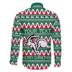 Personalised Rabbitohs Rugby Family Matching Short Sleeve Bodycon Dress and Hawaiian Shirt Christmas Simple Vibe 2023 LT9