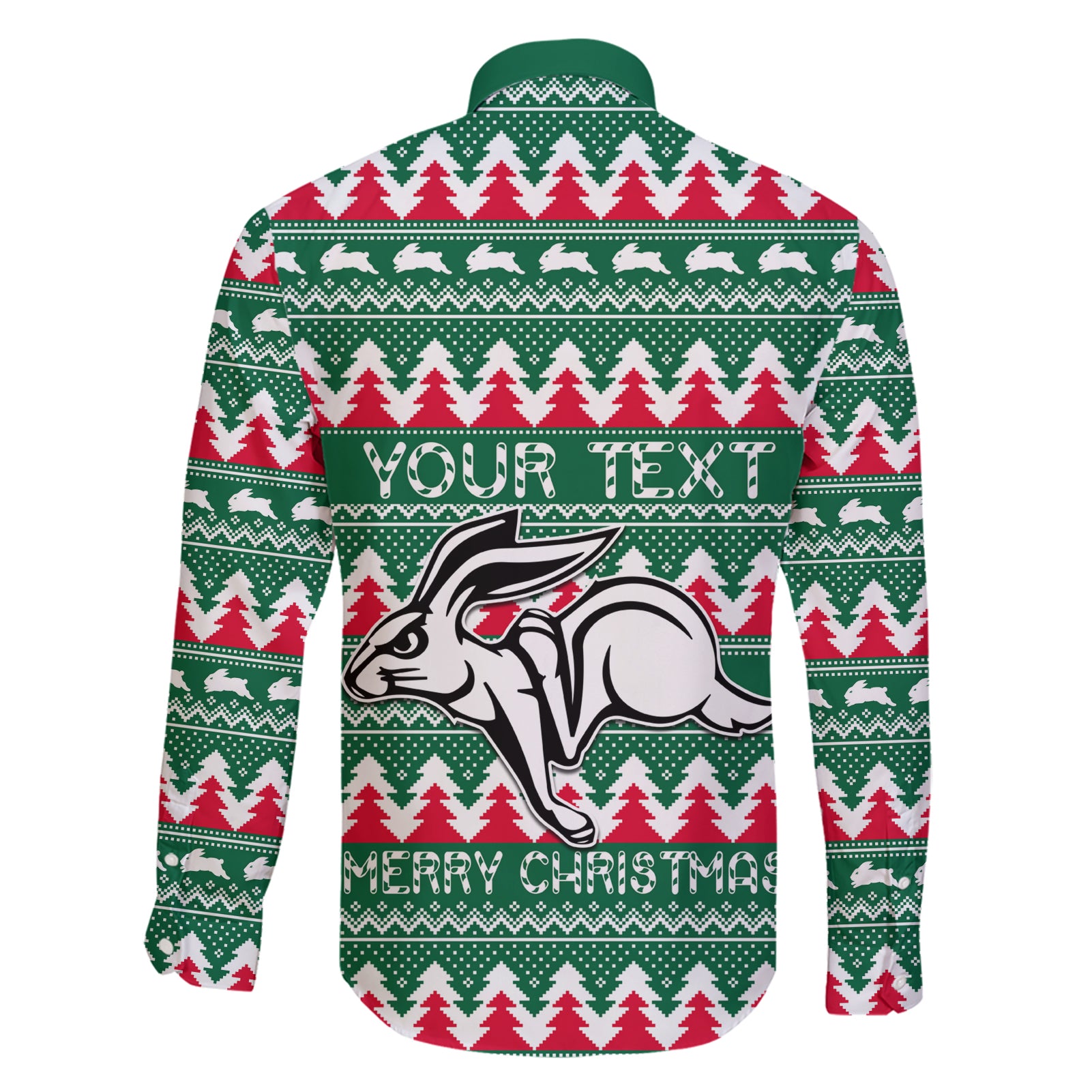 Personalised Rabbitohs Rugby Family Matching Short Sleeve Bodycon Dress and Hawaiian Shirt Christmas Simple Vibe 2023 LT9