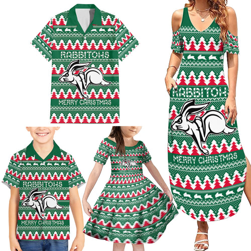 Personalised Rabbitohs Rugby Family Matching Summer Maxi Dress and Hawaiian Shirt Christmas Simple Vibe 2023 LT9