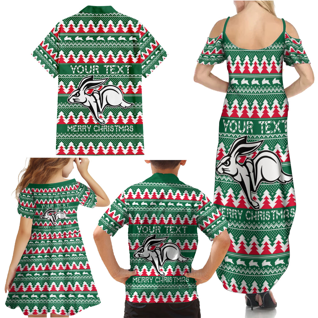 Personalised Rabbitohs Rugby Family Matching Summer Maxi Dress and Hawaiian Shirt Christmas Simple Vibe 2023 LT9