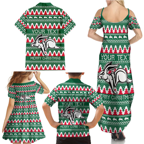 Personalised Rabbitohs Rugby Family Matching Summer Maxi Dress and Hawaiian Shirt Christmas Simple Vibe 2023 LT9