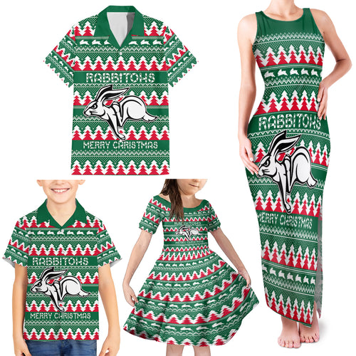 Personalised Rabbitohs Rugby Family Matching Tank Maxi Dress and Hawaiian Shirt Christmas Simple Vibe 2023 LT9