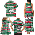 Personalised Rabbitohs Rugby Family Matching Tank Maxi Dress and Hawaiian Shirt Christmas Simple Vibe 2023 LT9