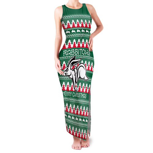 Personalised Rabbitohs Rugby Family Matching Tank Maxi Dress and Hawaiian Shirt Christmas Simple Vibe 2023 LT9