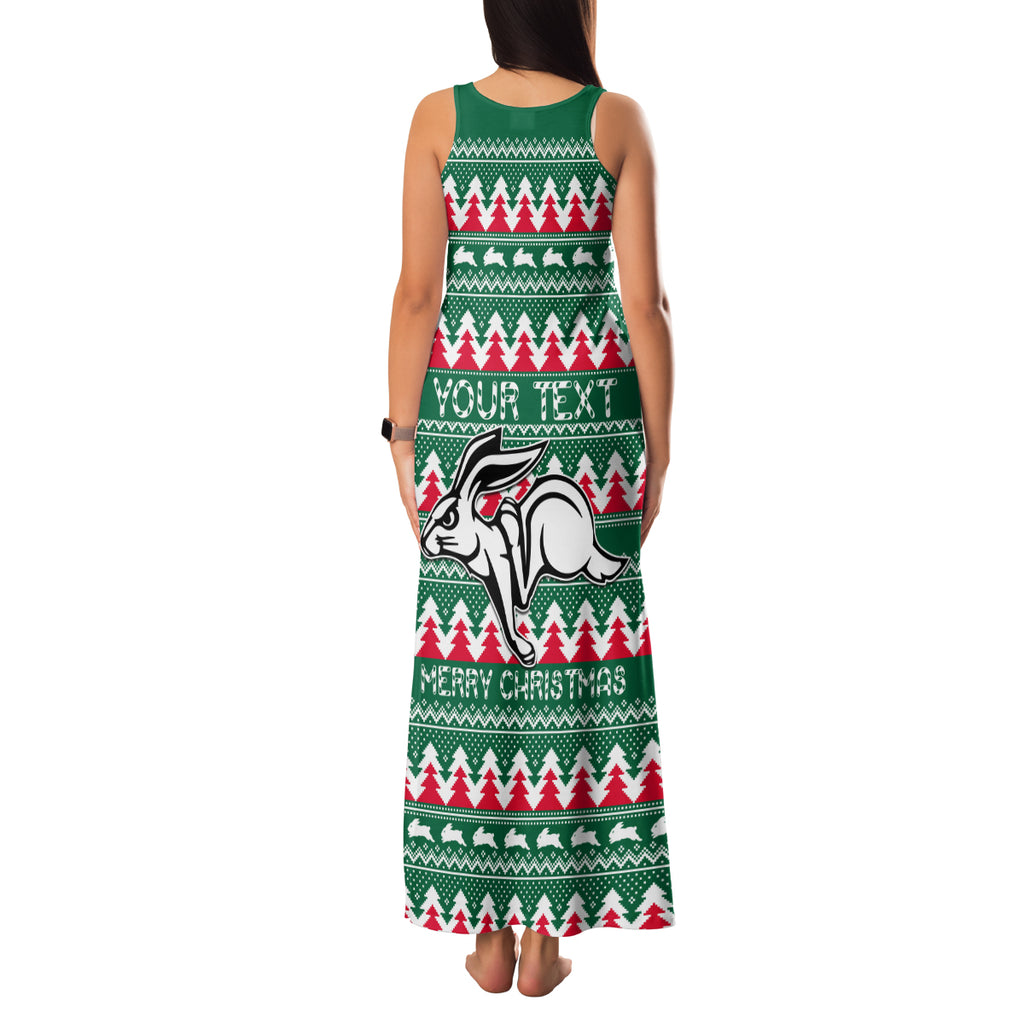 Personalised Rabbitohs Rugby Family Matching Tank Maxi Dress and Hawaiian Shirt Christmas Simple Vibe 2023 LT9