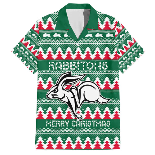 Personalised Rabbitohs Rugby Hawaiian Shirt Christmas Simple Vibe 2023 LT9