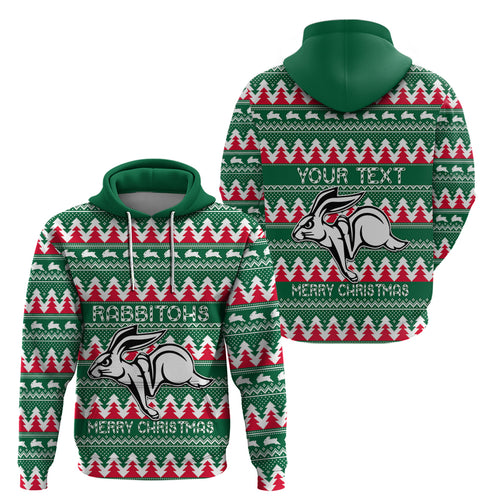 Personalised Rabbitohs Rugby Hoodie Christmas Simple Vibe 2023 LT9