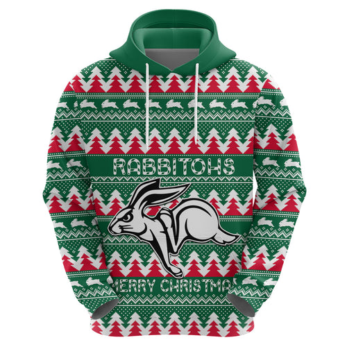 Personalised Rabbitohs Rugby Hoodie Christmas Simple Vibe 2023 LT9
