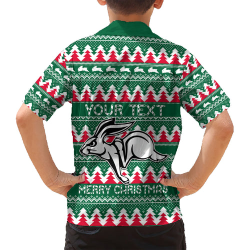Personalised Rabbitohs Rugby Kid Hawaiian Shirt Christmas Simple Vibe 2023 LT9
