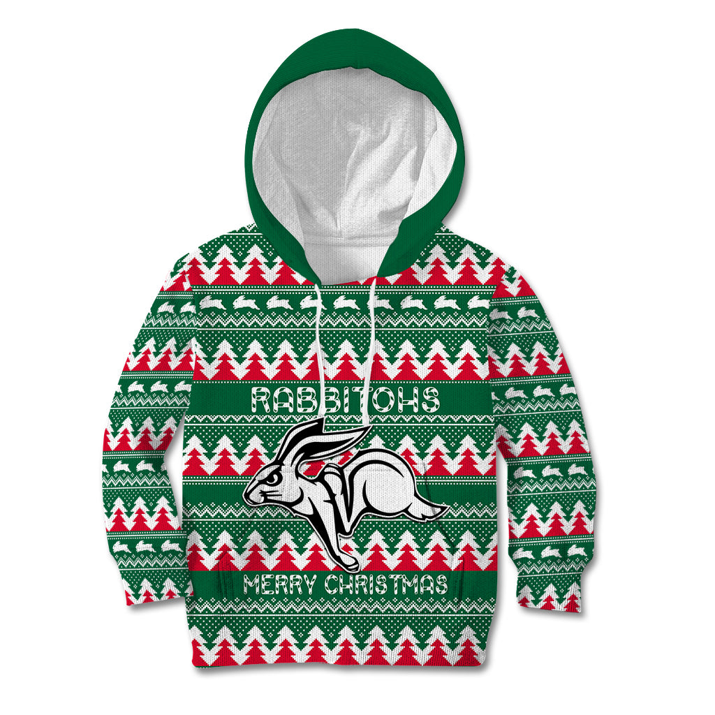 Personalised Rabbitohs Rugby Kid Hoodie Christmas Simple Vibe 2023 LT9