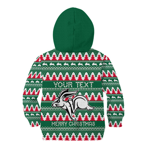 Personalised Rabbitohs Rugby Kid Hoodie Christmas Simple Vibe 2023 LT9