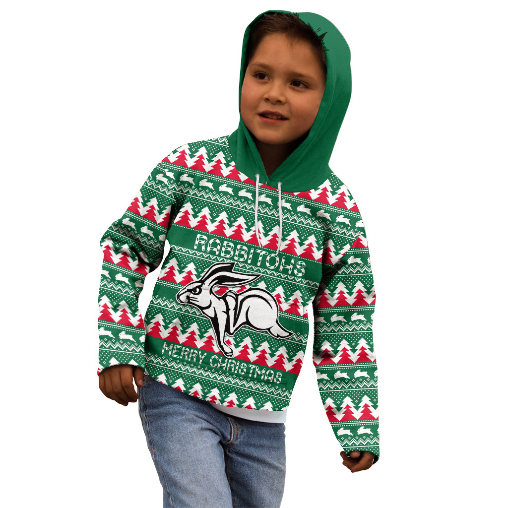 Personalised Rabbitohs Rugby Kid Hoodie Christmas Simple Vibe 2023 LT9