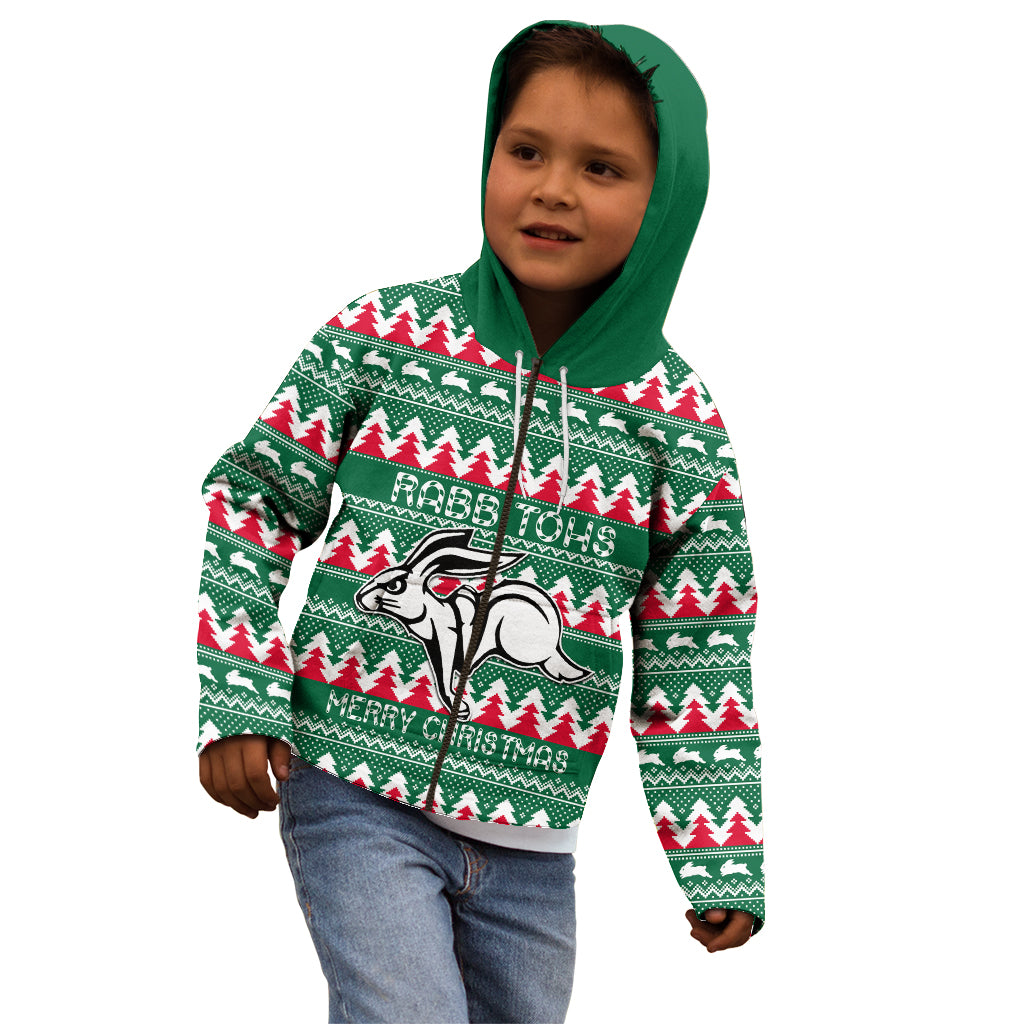 Personalised Rabbitohs Rugby Kid Hoodie Christmas Simple Vibe 2023 LT9