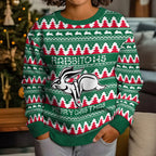 Personalised Rabbitohs Rugby Kid Ugly Christmas Sweater Christmas Simple Vibe 2023 LT9