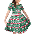 Personalised Rabbitohs Rugby Kid Short Sleeve Dress Christmas Simple Vibe 2023 LT9