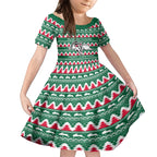 Personalised Rabbitohs Rugby Kid Short Sleeve Dress Christmas Simple Vibe 2023 LT9