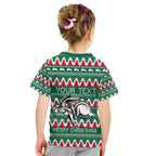 Personalised Rabbitohs Rugby Kid T Shirt Christmas Simple Vibe 2023 LT9