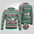 Personalised Rabbitohs Rugby Ugly Christmas Sweater Christmas Simple Vibe 2023 LT9