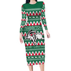 Personalised Rabbitohs Rugby Long Sleeve Bodycon Dress Christmas Simple Vibe 2023 LT9
