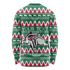 Personalised Rabbitohs Rugby Long Sleeve Shirt Christmas Simple Vibe 2023 LT9