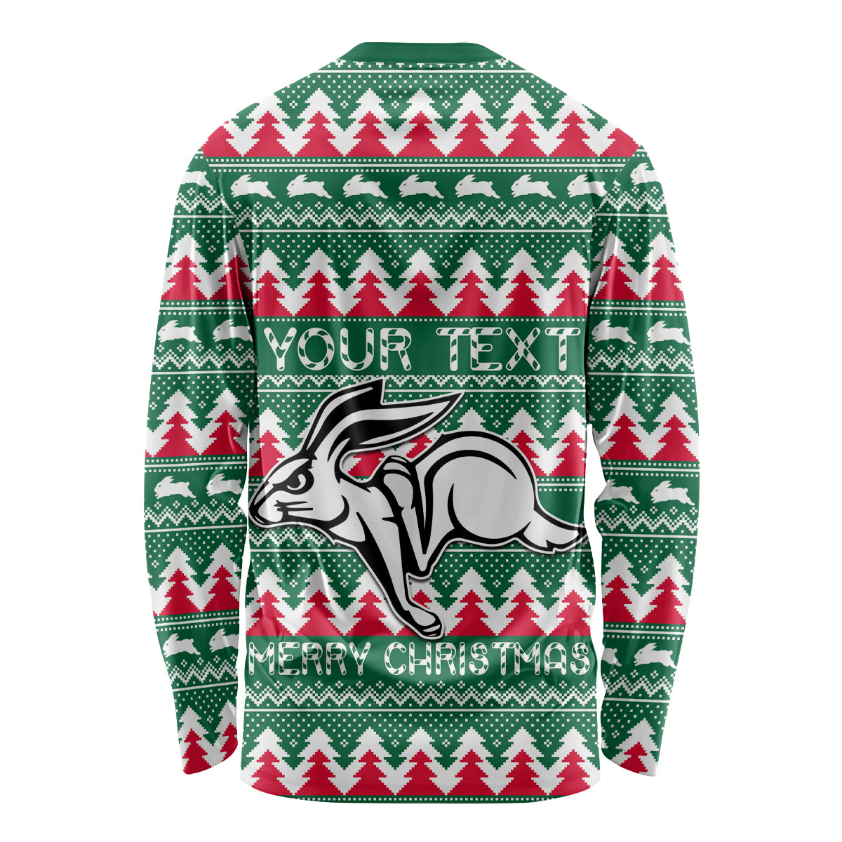 Personalised Rabbitohs Rugby Long Sleeve Shirt Christmas Simple Vibe 2023 LT9