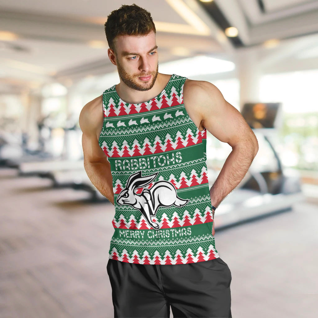 Personalised Rabbitohs Rugby Men Tank Top Christmas Simple Vibe 2023 LT9