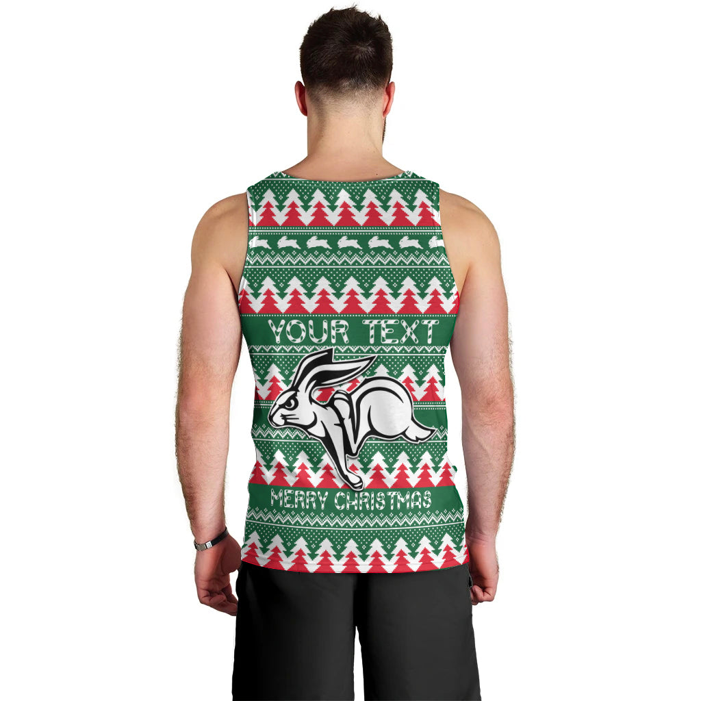 Personalised Rabbitohs Rugby Men Tank Top Christmas Simple Vibe 2023 LT9