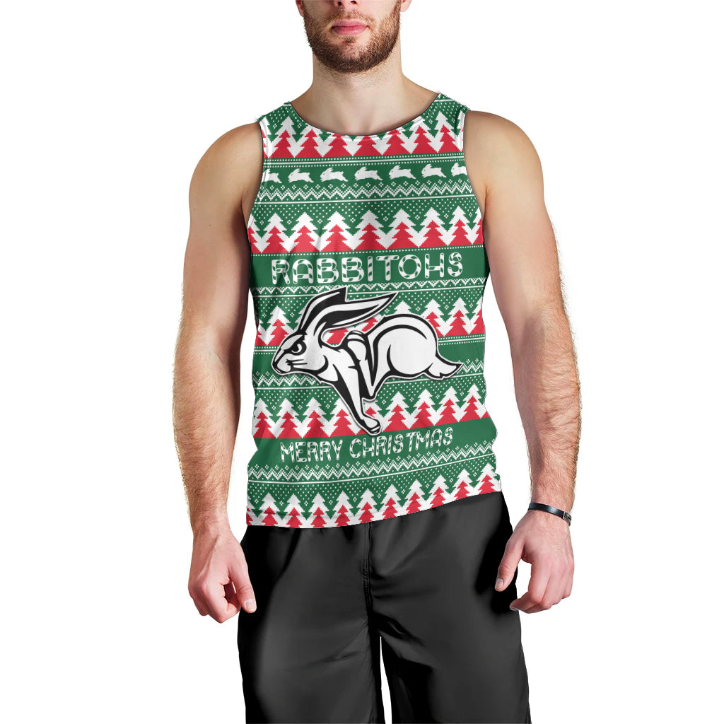 Personalised Rabbitohs Rugby Men Tank Top Christmas Simple Vibe 2023 LT9