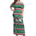 Personalised Rabbitohs Rugby Off Shoulder Maxi Dress Christmas Simple Vibe 2023 LT9
