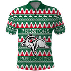 Personalised Rabbitohs Rugby Polo Shirt Christmas Simple Vibe 2023 LT9