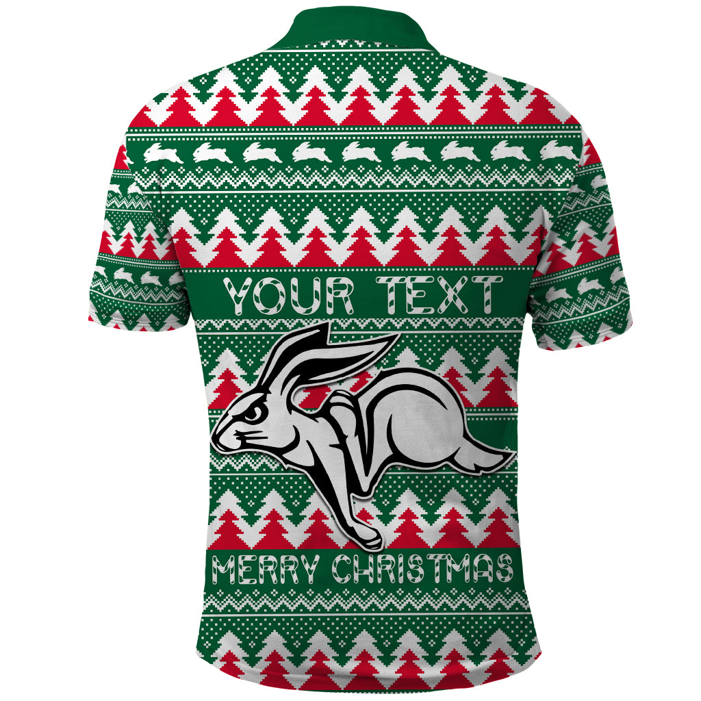 Personalised Rabbitohs Rugby Polo Shirt Christmas Simple Vibe 2023 LT9