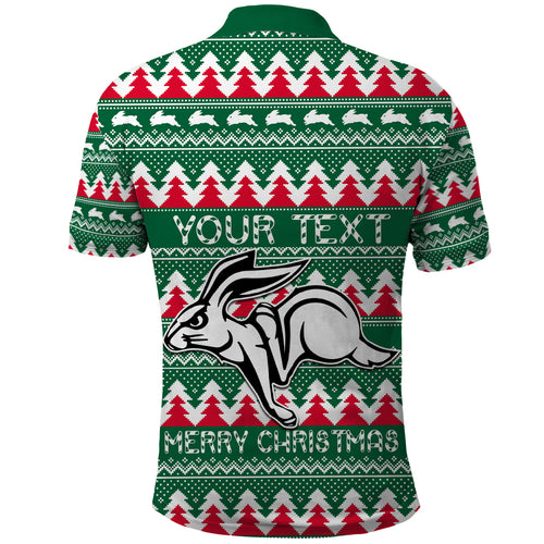 Personalised Rabbitohs Rugby Polo Shirt Christmas Simple Vibe 2023 LT9