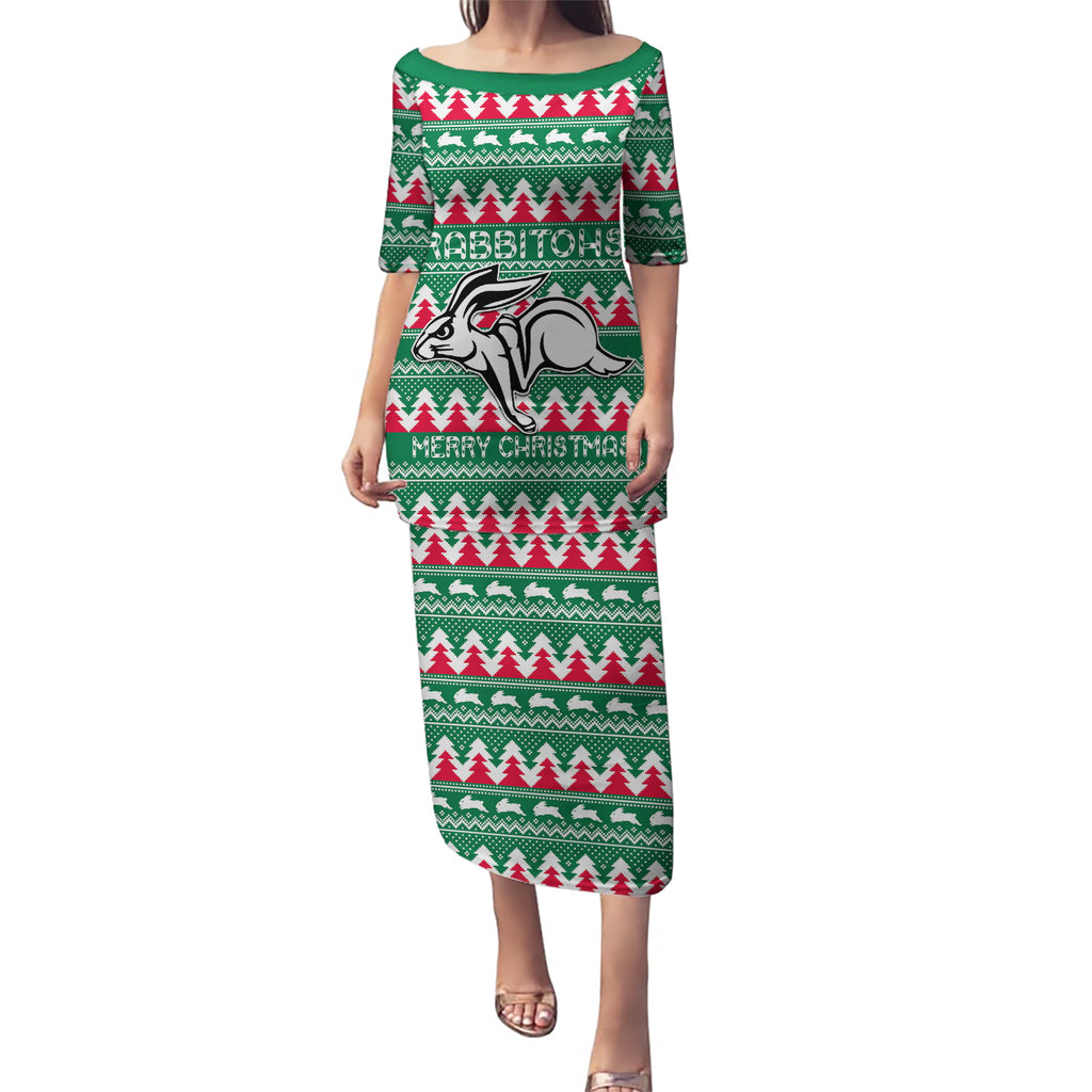Personalised Rabbitohs Rugby Puletasi Christmas Simple Vibe 2023 LT9