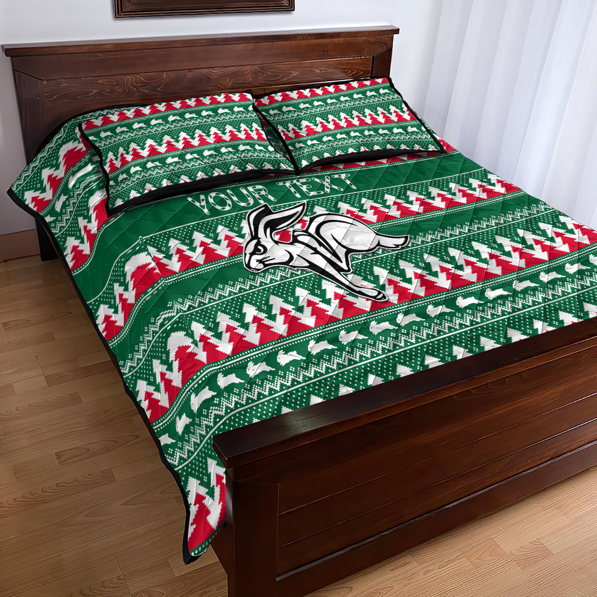 personalised-rabbitohs-rugby-quilt-bed-set-christmas-simple-vibe-2023