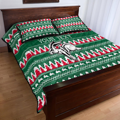 personalised-rabbitohs-rugby-quilt-bed-set-christmas-simple-vibe-2023
