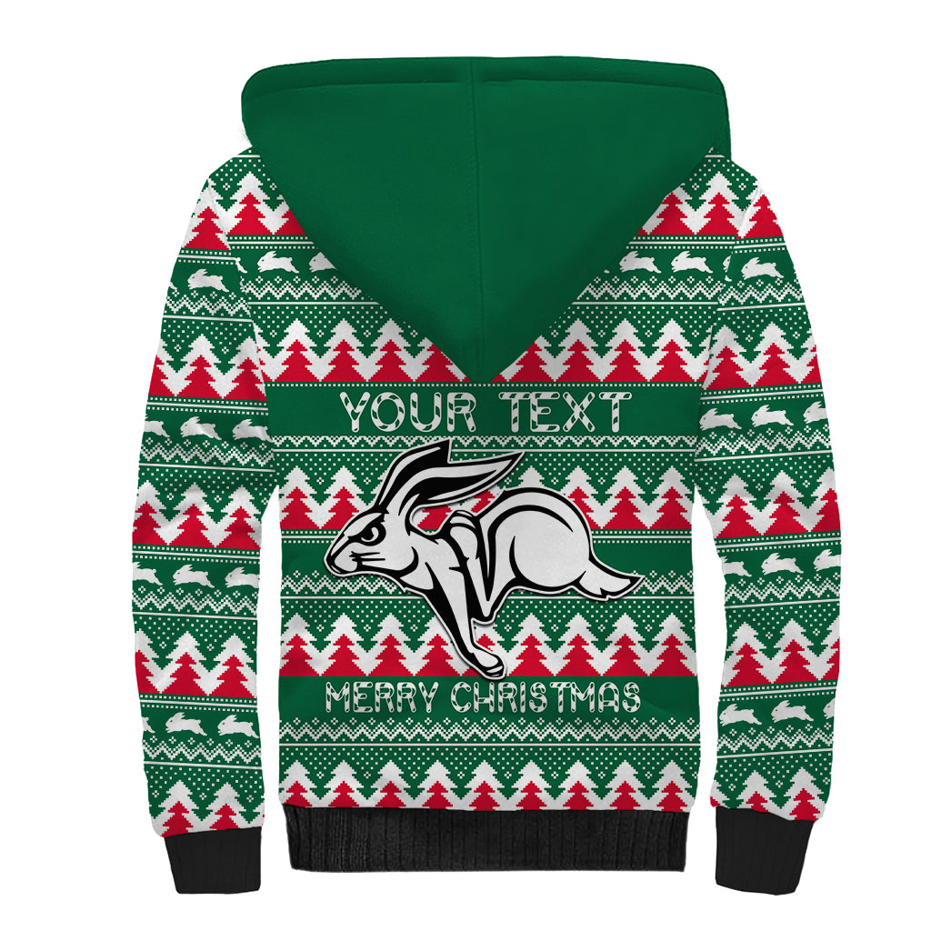 Personalised Rabbitohs Rugby Sherpa Hoodie Christmas Simple Vibe 2023 LT9