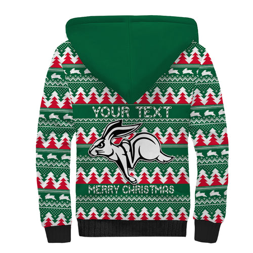 Personalised Rabbitohs Rugby Sherpa Hoodie Christmas Simple Vibe 2023 LT9