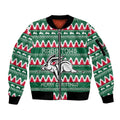 Personalised Rabbitohs Rugby Sleeve Zip Bomber Jacket Christmas Simple Vibe 2023 LT9