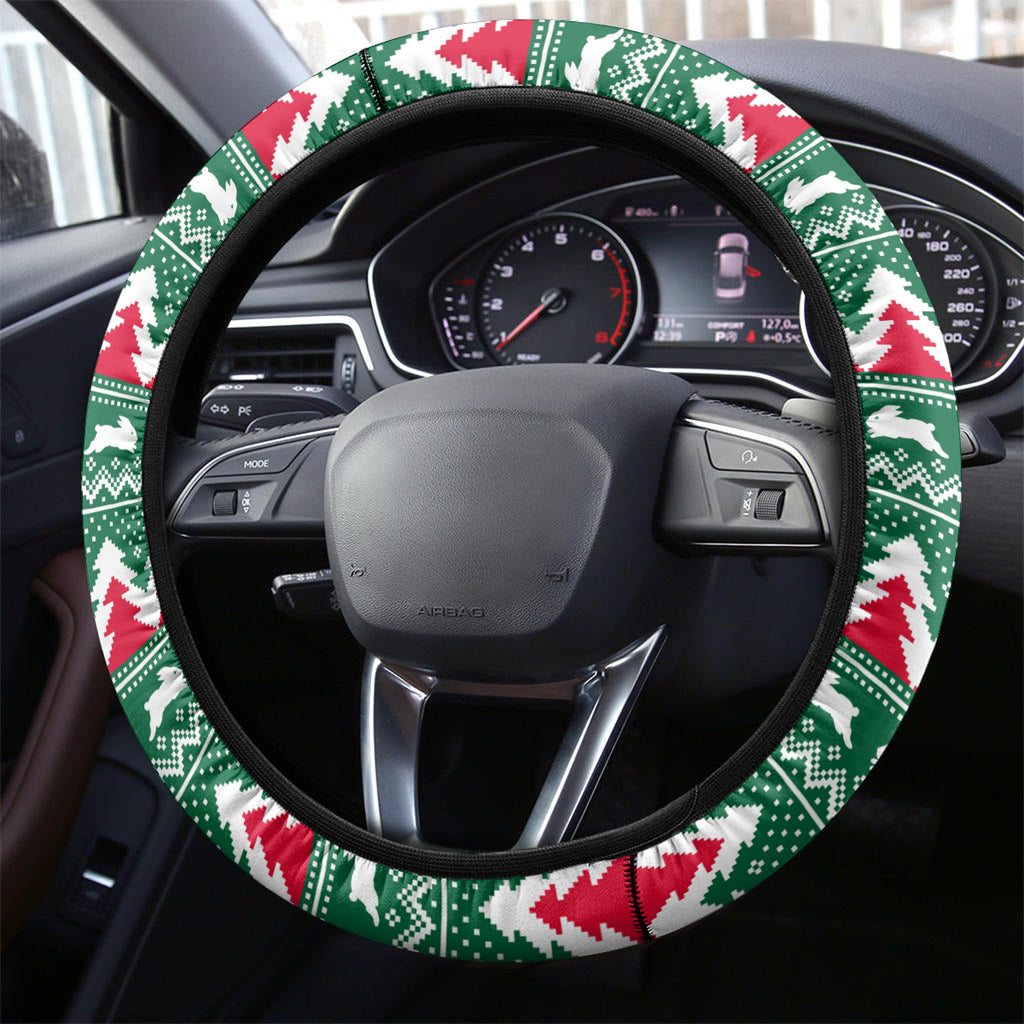 Rabbitohs Rugby Steering Wheel Cover Christmas Simple Vibe 2023