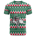 Personalised Rabbitohs Rugby T Shirt Christmas Simple Vibe 2023 LT9