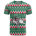 Personalised Rabbitohs Rugby T Shirt Christmas Simple Vibe 2023 LT9