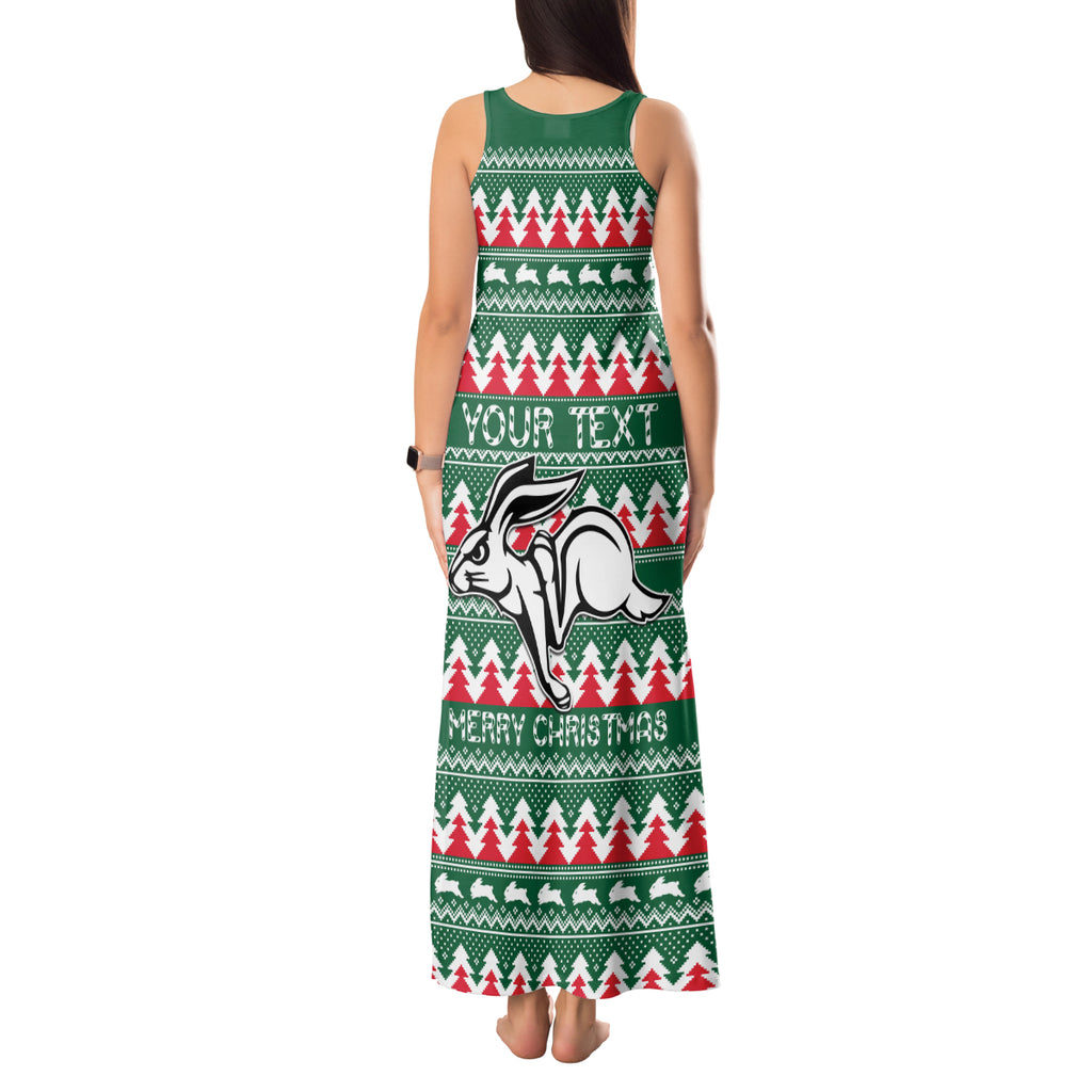 Personalised Rabbitohs Rugby Tank Maxi Dress Christmas Simple Vibe 2023 LT9