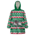 Personalised Rabbitohs Rugby Wearable Blanket Hoodie Christmas Simple Vibe 2023 LT9