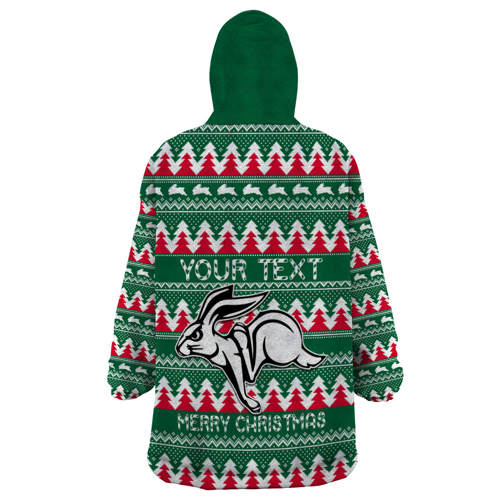 Personalised Rabbitohs Rugby Wearable Blanket Hoodie Christmas Simple Vibe 2023 LT9